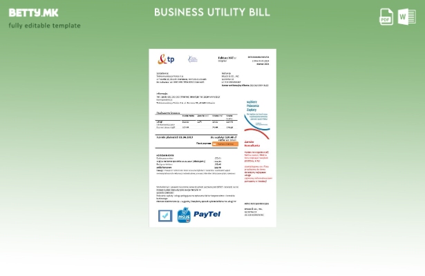 Модерен стил Полска TP шаблон за деловна сметка за комунални услуги